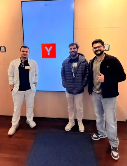 Sachin and teammates at Y Combinator HQ during the Cactus Voice Agents Hackathon